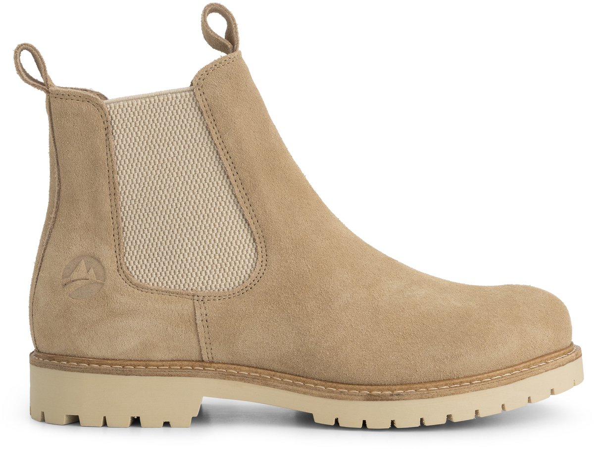 Travelin’ Skovdal Dames Chelseaboot Suede Zand Creme