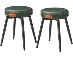 Furnstar Eetkamerstoel – Keukenstoel van Kunstleer – Mid-Century Modern Design – Eenvoudige Montage – Geschikt voor Slaapkamer & Eetkamer – Bosgroen