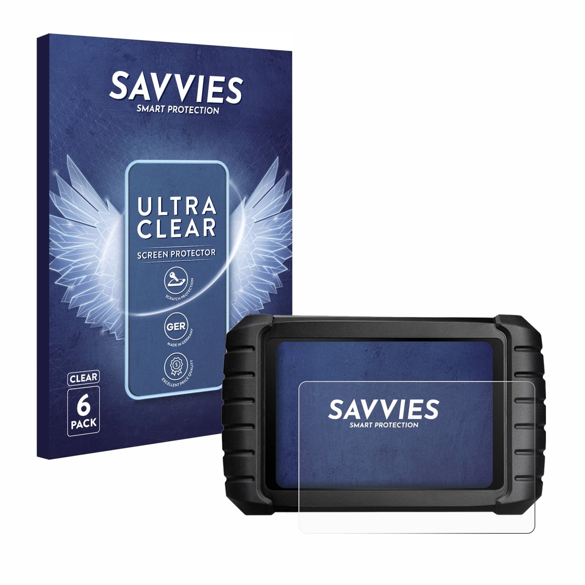 Savvies - Screenprotector voor iCarsoft CR Max - Folie Beschermfolie transparant 6 Stuks