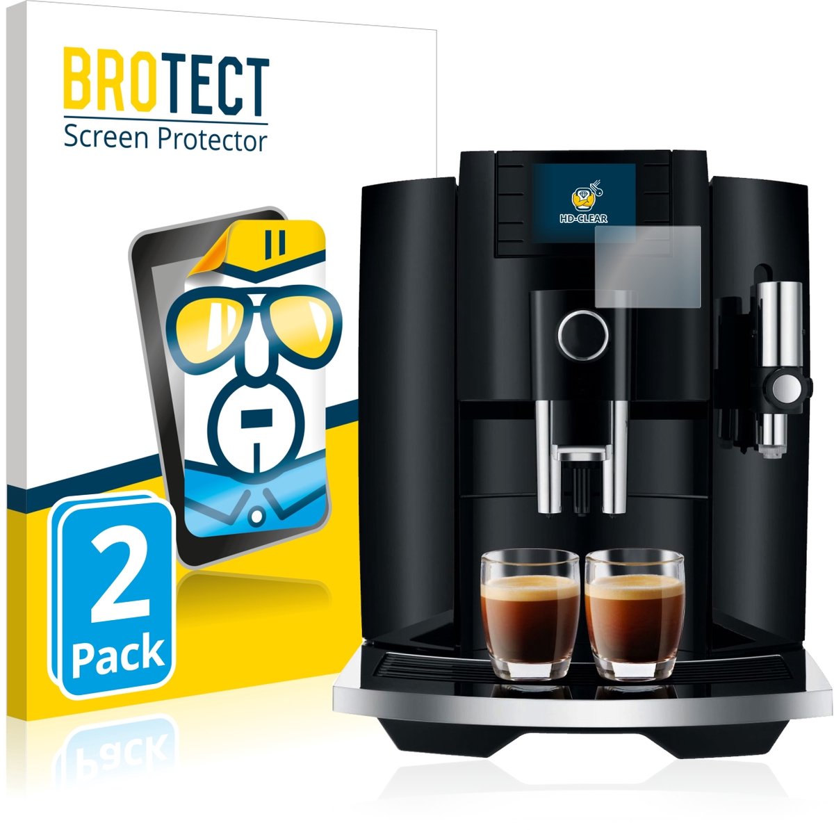 BROTECT - Screenprotector voor Jura E8 (EB) - Folie Beschermfolie transparant 2 Stuks