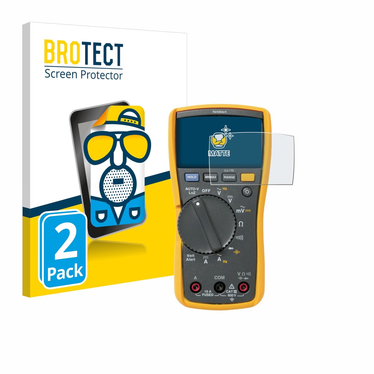 BROTECT - Screenprotector voor Fluke MultiMeter 117 - Folie Beschermfolie matte 2 Stuks