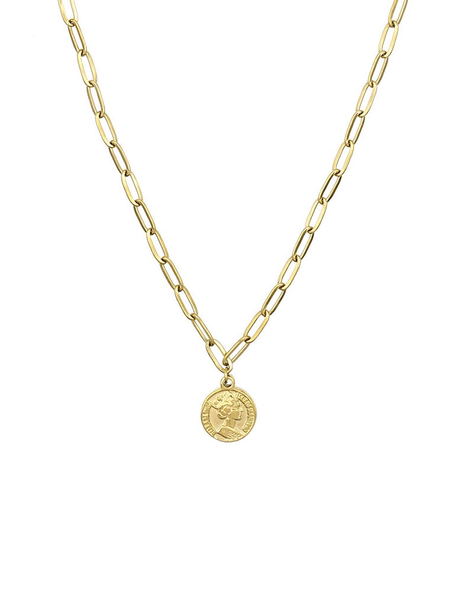Mint15 Schakelketting met muntje (10mm) - Goudkleur RVS/Stainless Steel