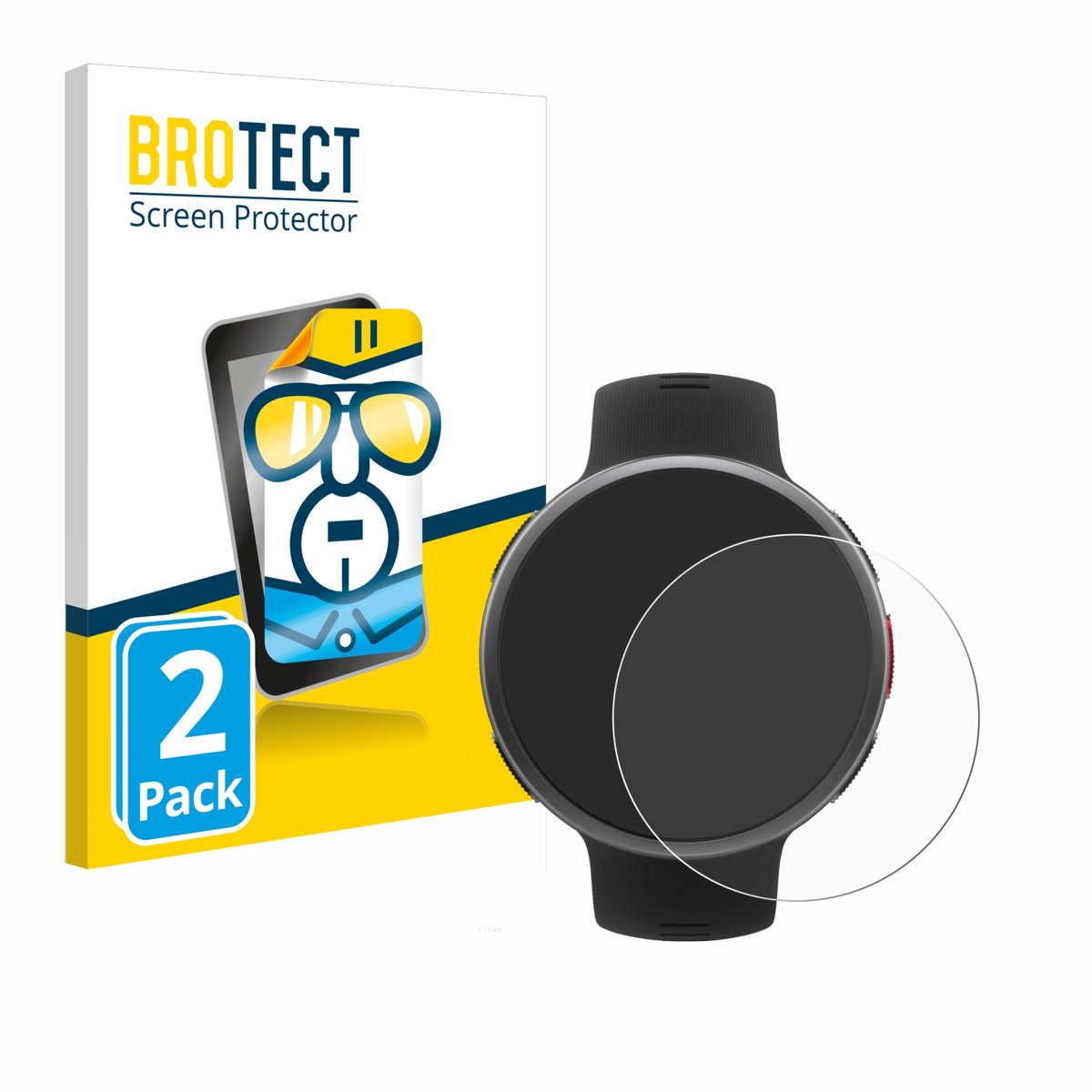 BROTECT - Screenprotector voor Polar Vantage V2 - Folie Beschermfolie transparant 2 Stuks