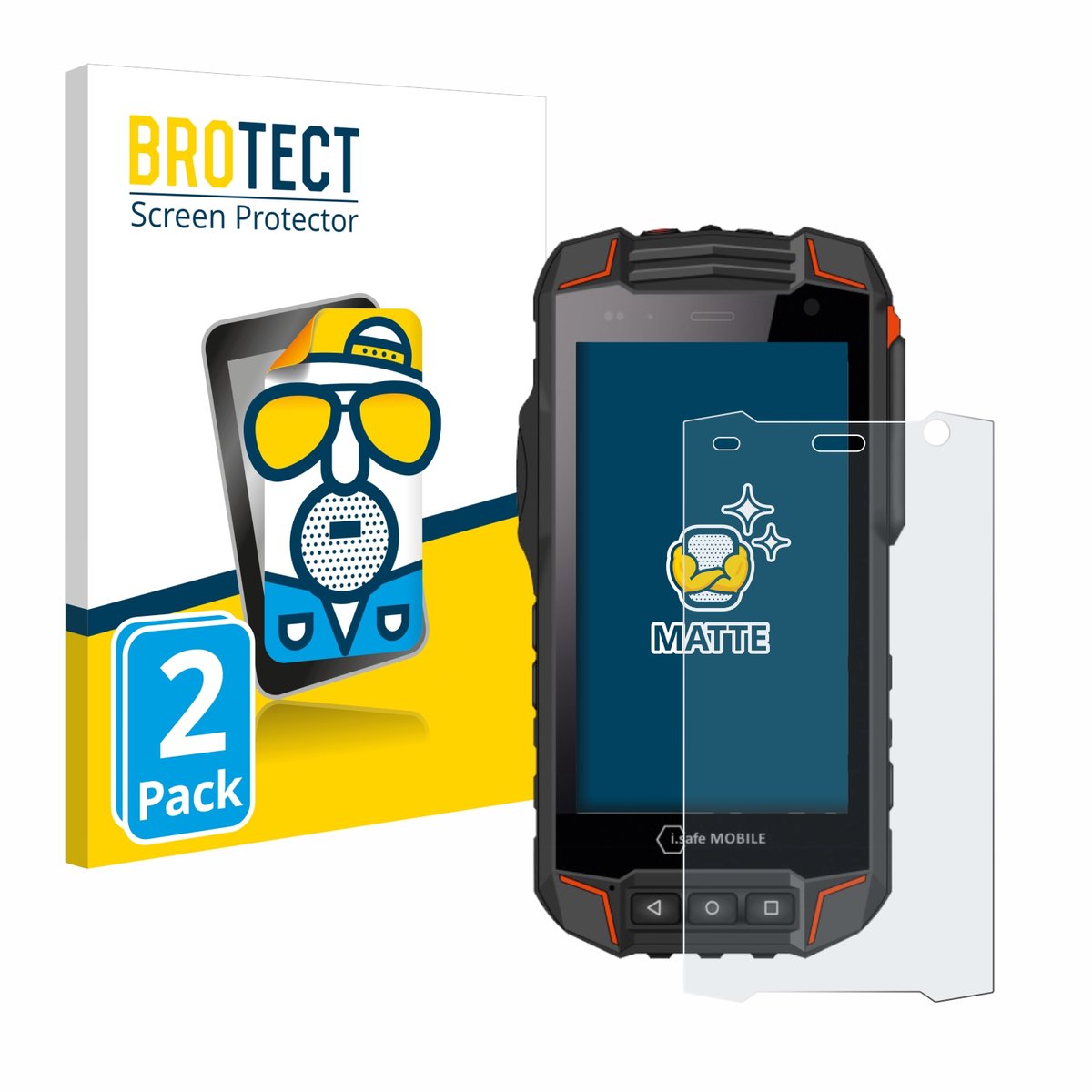 BROTECT - Screenprotector voor i.safe MOBILE IS530.1 - Folie Beschermfolie matte 2 Stuks
