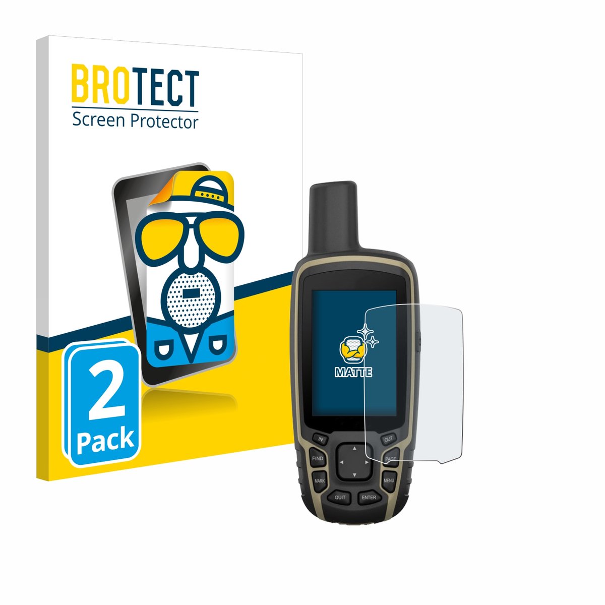 BROTECT - Screenprotector voor Garmin GPSMAP 65 - Folie Beschermfolie matte 2 Stuks