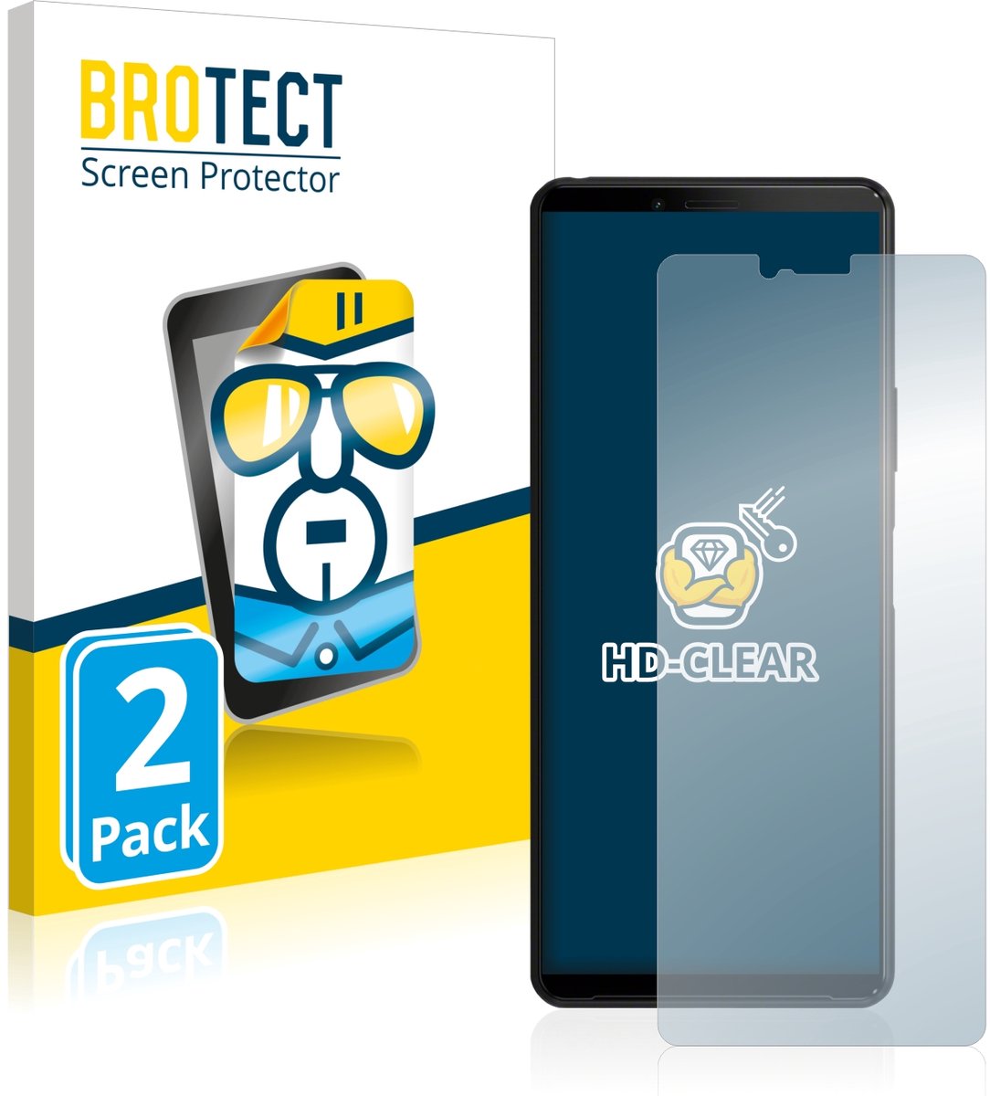 BROTECT - Screenprotector voor Sony Xperia 10 II - Folie Beschermfolie transparant 2 Stuks