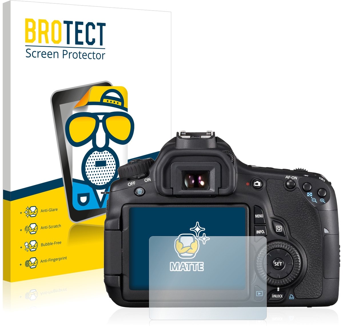BROTECT - Screenprotector voor Canon EOS 60D - Folie Beschermfolie matte 2 Stuks