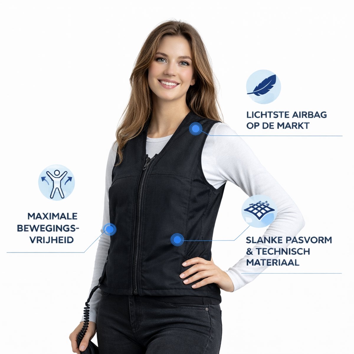 JMPX Airbag-Vest voor Paardrijden Maximale Veiligheid & Professionele Bescherming XL (inclusief lucht cilinder)