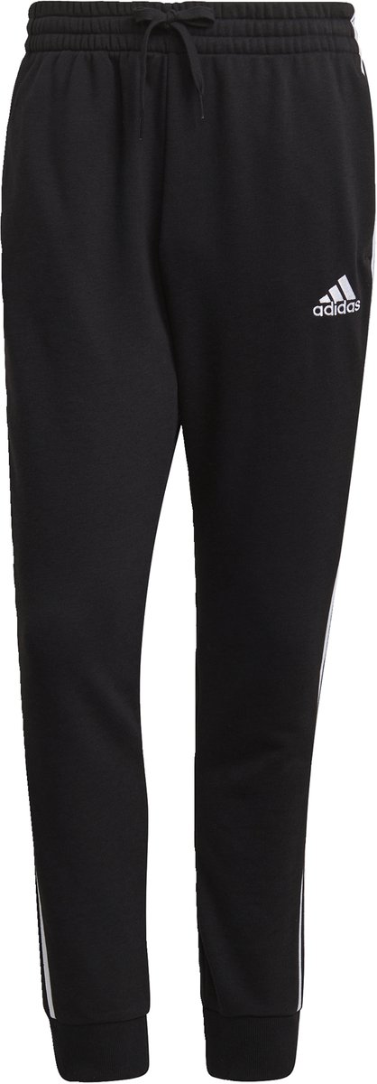 Adidas Sportswear Essentials French Terry Tapered Cuff 3-Stripes Broek Heren Zwart
