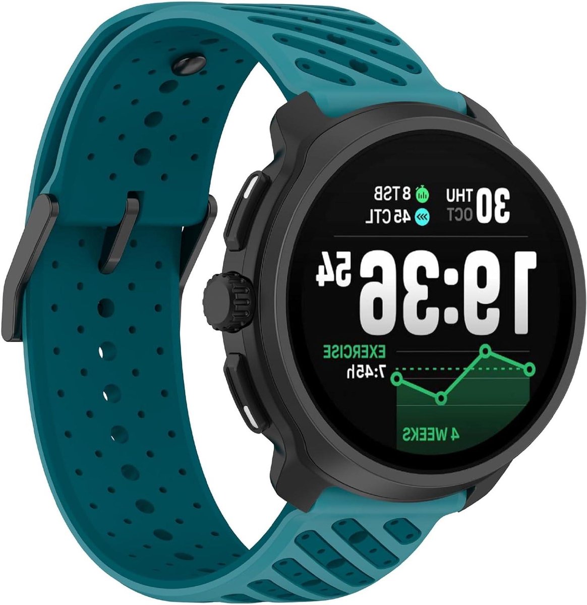 Allecto- Vervangende horlogeband - Compatibel met Suunto - Zachte TPU band - Blauw - Horlogeband vervanging - Geschikt voor Suunto Race 2-Race S-Run-Vertical-Ocean-5 Peak-9 Peak Pro - Blauw.