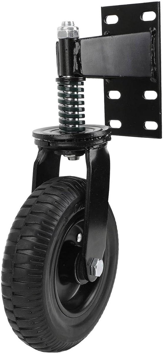 Allecto- Zwaar Uitgevoerd Zwenkwiel - Poortwiel - Stalen Rubber - 360 Graden Draaibaar - 20,32 cm Diameter - 600 Lbs Capaciteit - Geschikt voor Tuinterras Hek