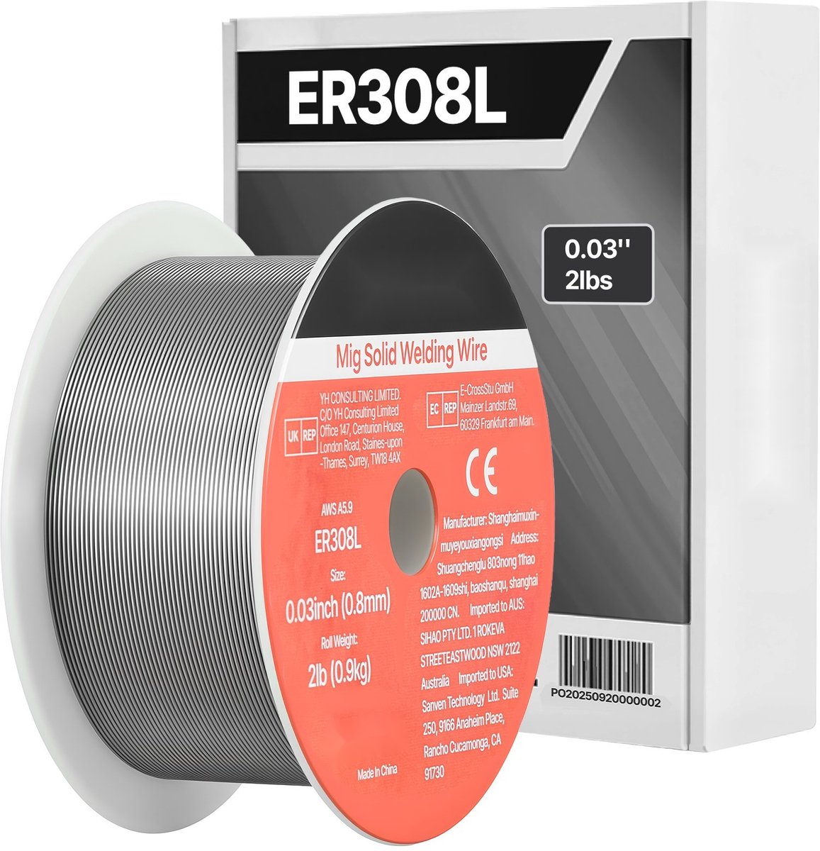 MIG/MAG-lasdraad RVS/Roestvrij Staal - ER308L - Diameter 0,8 mm - Spoel 0,9 kg - Massieve Draad - Voor Beschermgaslassen - Geschikt Voor Alle Lasposities - Stabiele Draadaanvoer