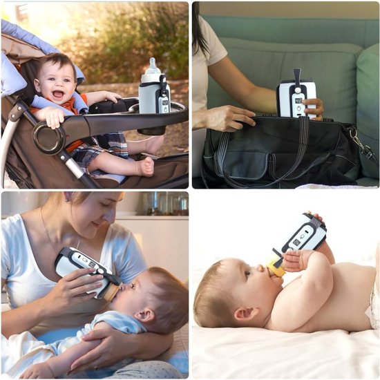 Flessenwarmer onderweg draagbaar - Bottle warmer met USB-verwarming - Snel opwarmen babyvoeding, compact en lichtgewicht voor reis en auto van Merkloos — afbeelding 3