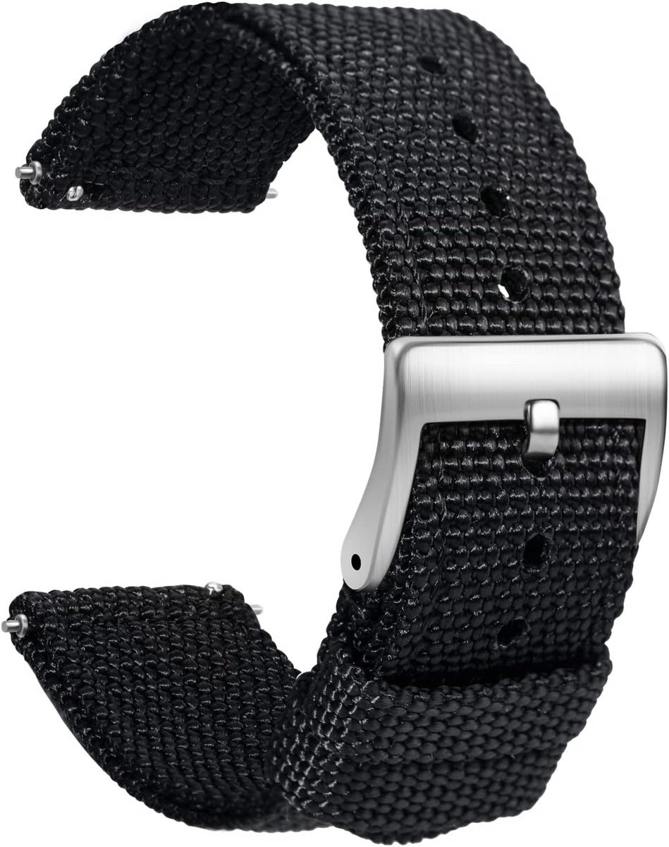 Flexibele Nylon Horlogeband met Quick Release Pinnen - Verkrijgbaar in 18mm tot 24mm