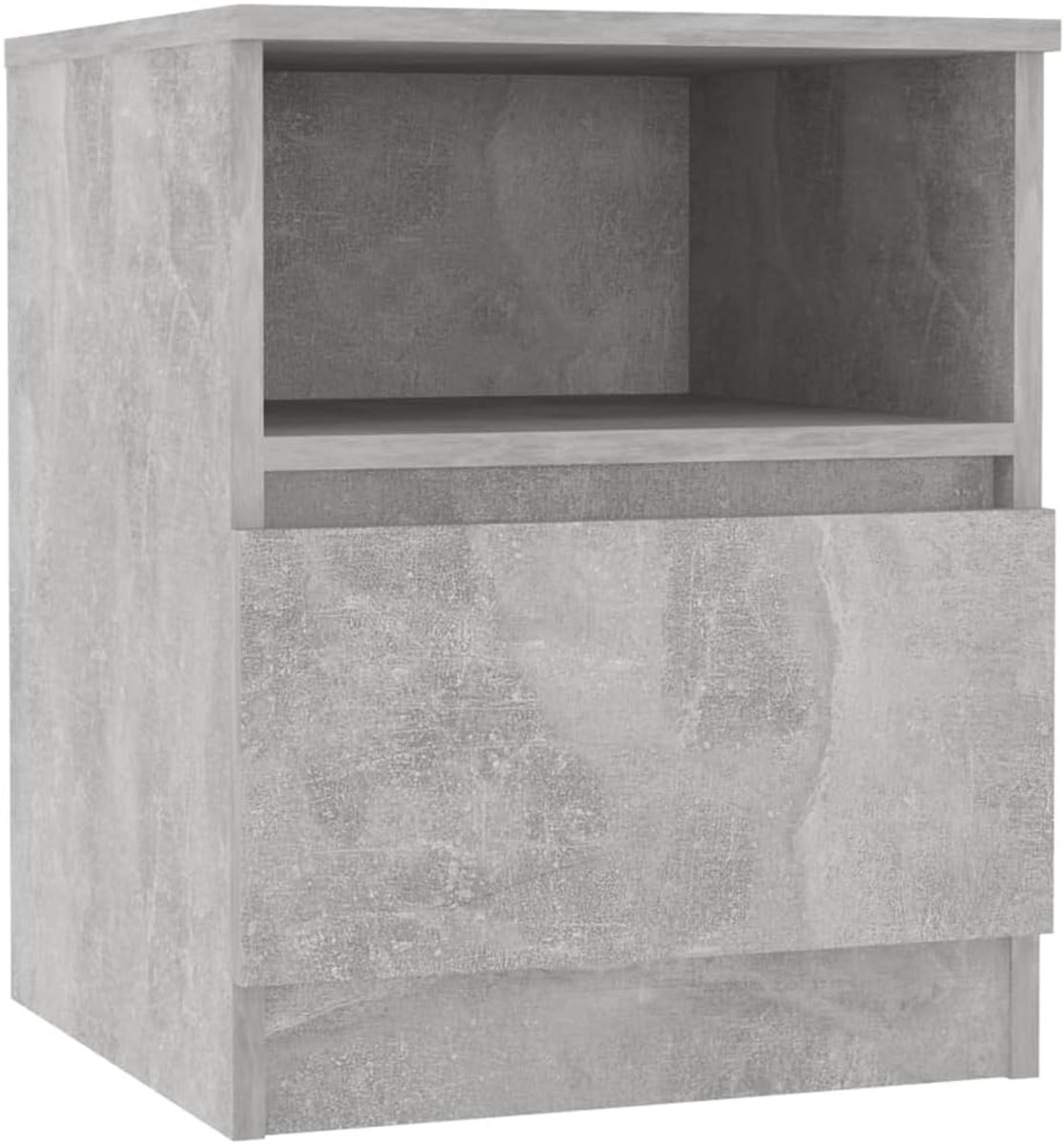Stijlvol Nachtkastje met Lade en Open Vak - 40x40x50 cm