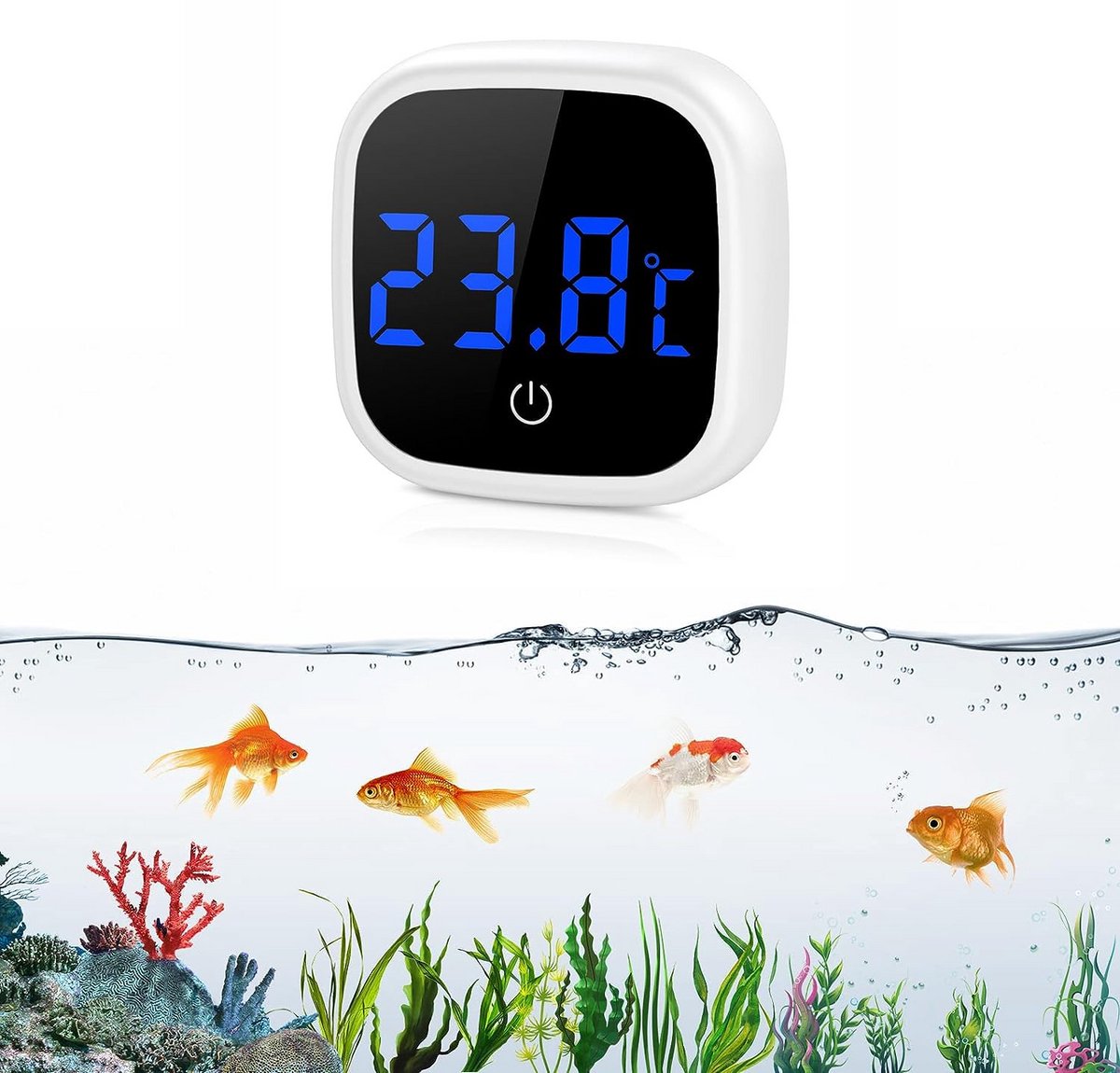 Mini Digitale Aquarium Thermometer met LED-Display voor Zoet- en Zoutwater