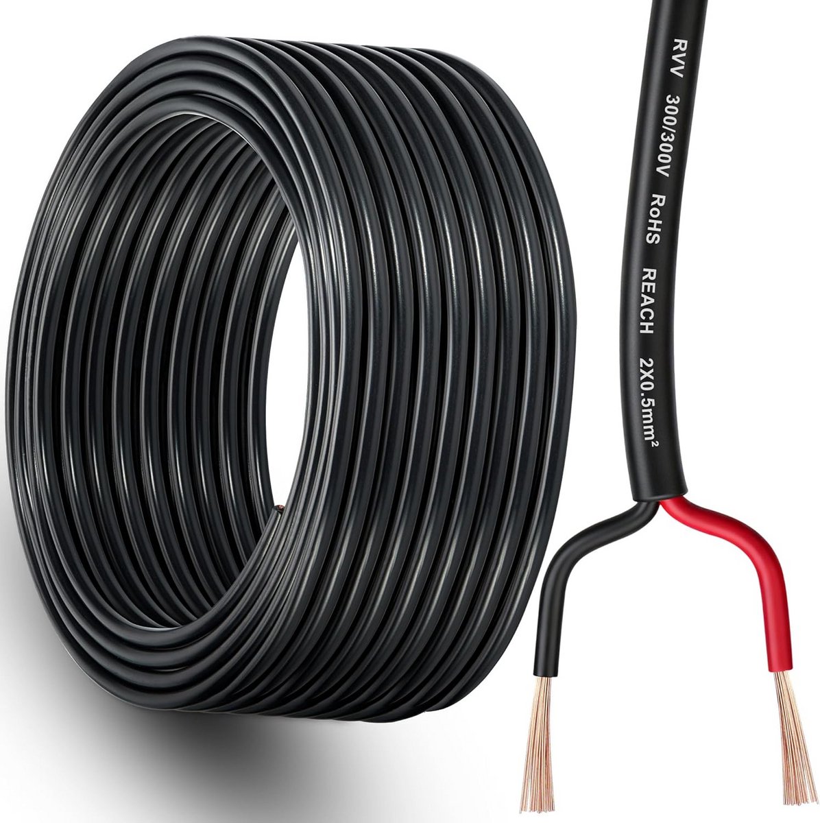20 Meter Voertuigkabel 2-aderig Koper voor Caravan, Vrachtwagen en Aanhanger 12V/24V