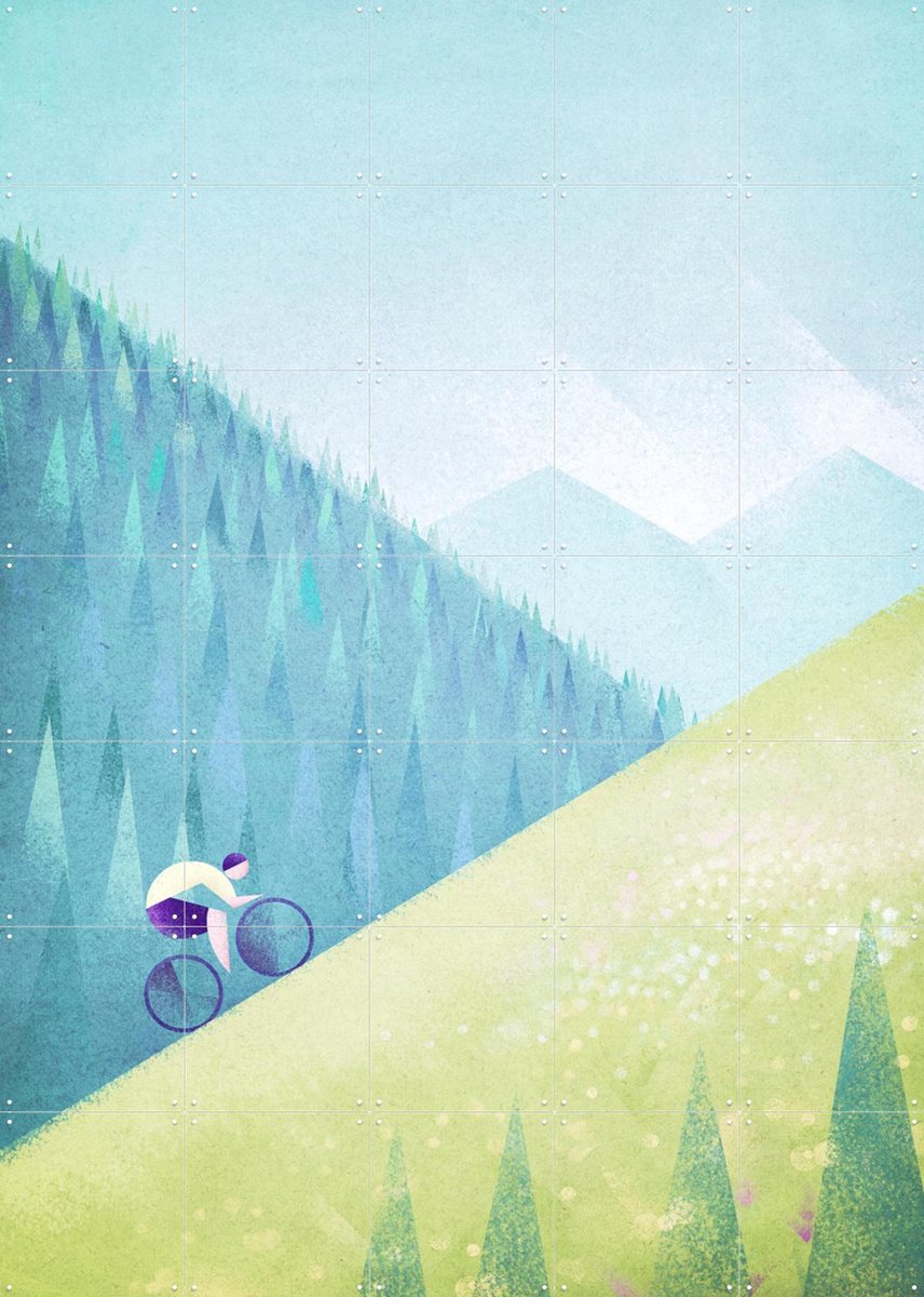 IXXI The Climb, Henry Rivers - 100 x 140 cm - Gratis ophangtool - Grote wanddecoratie en posters - Minimalisme, Geometrische Kunst, Kleurrijk
