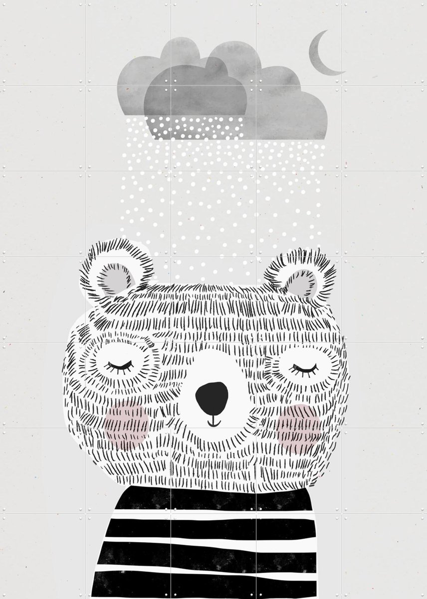 IXXI I Love Snow, Treechild & Various - 100 x 140 cm - Gratis ophangtool - Grote wanddecoratie en posters - Illustraties, Strepen, Speels, Line art
