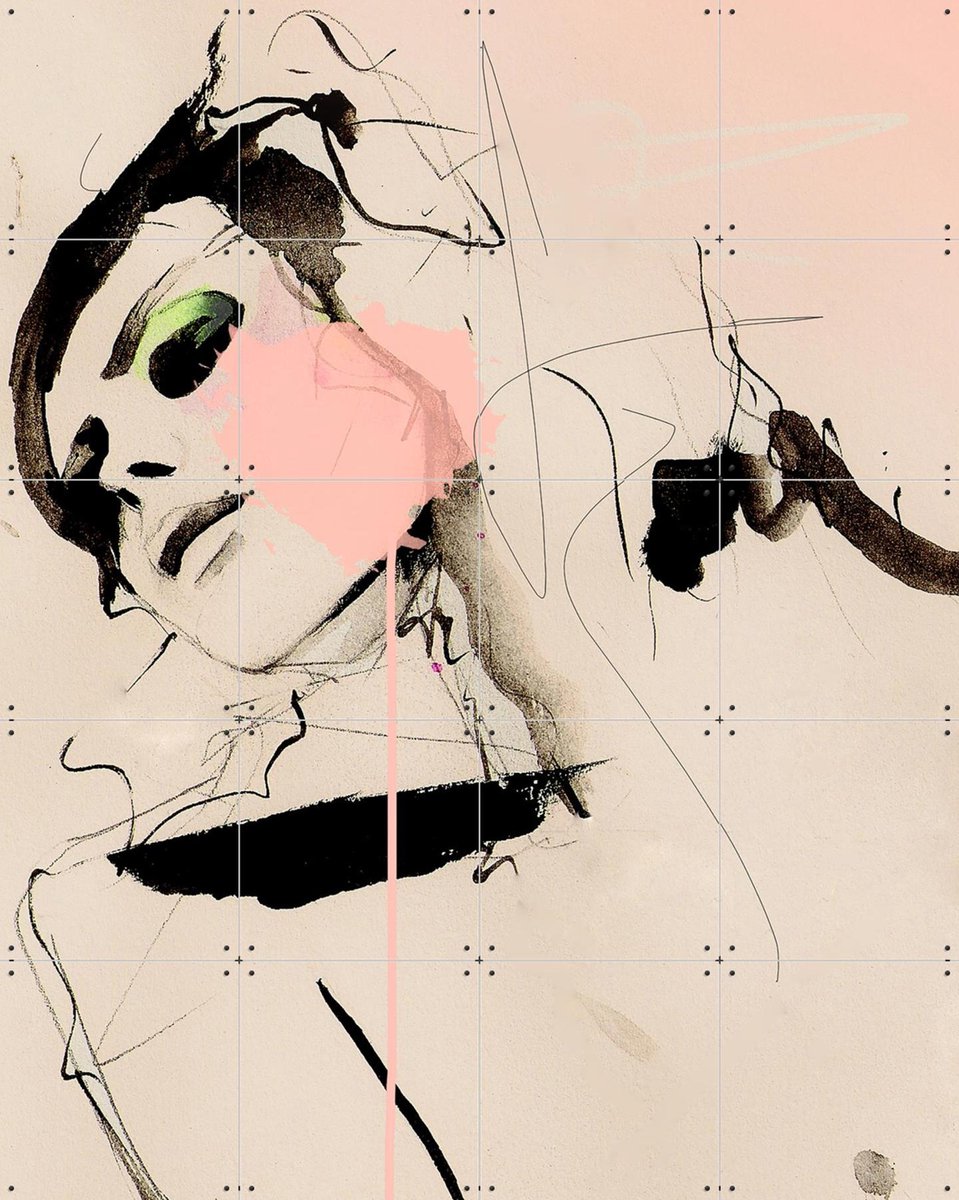IXXI Hence, Leigh Viner - 80 x 100 cm - Gratis ophangtool - Grote wanddecoratie en posters - Minimalisme, Line art, Illustraties, Woonkamer