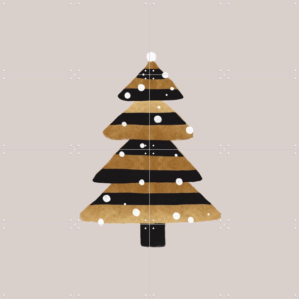 IXXI Xmas Tree, Orara Studio & Various - 80 x 80 cm - Gratis ophangtool - Grote wanddecoratie en posters Kerst, Winter