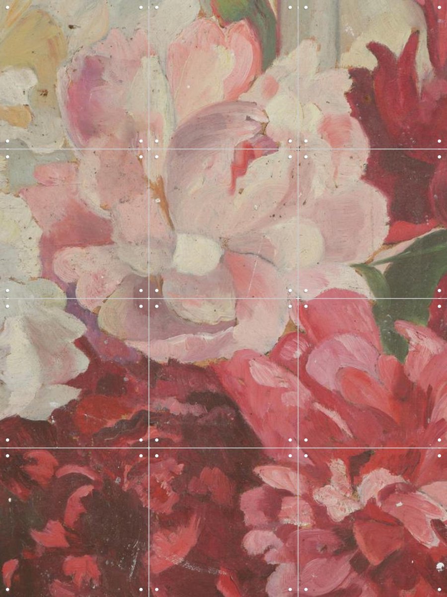 IXXI Tableau Fleurs Genevieve, Aster Edition - 60 x 80 cm - Gratis ophangtool - Grote wanddecoratie en posters - Kleurrijk, Botanisch, Bloemen