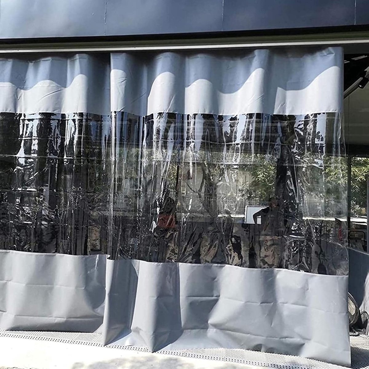 Waterdicht Transparant Zeildoek Gordijn voor Pergola en Terras - 0,3mm PVC Zijpaneel