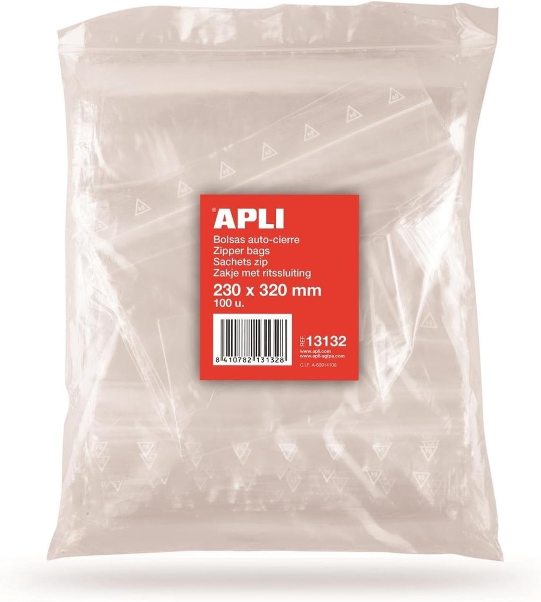 Zelfsluitende Ziplock Zakken 220 x 310 mm - Set van 100