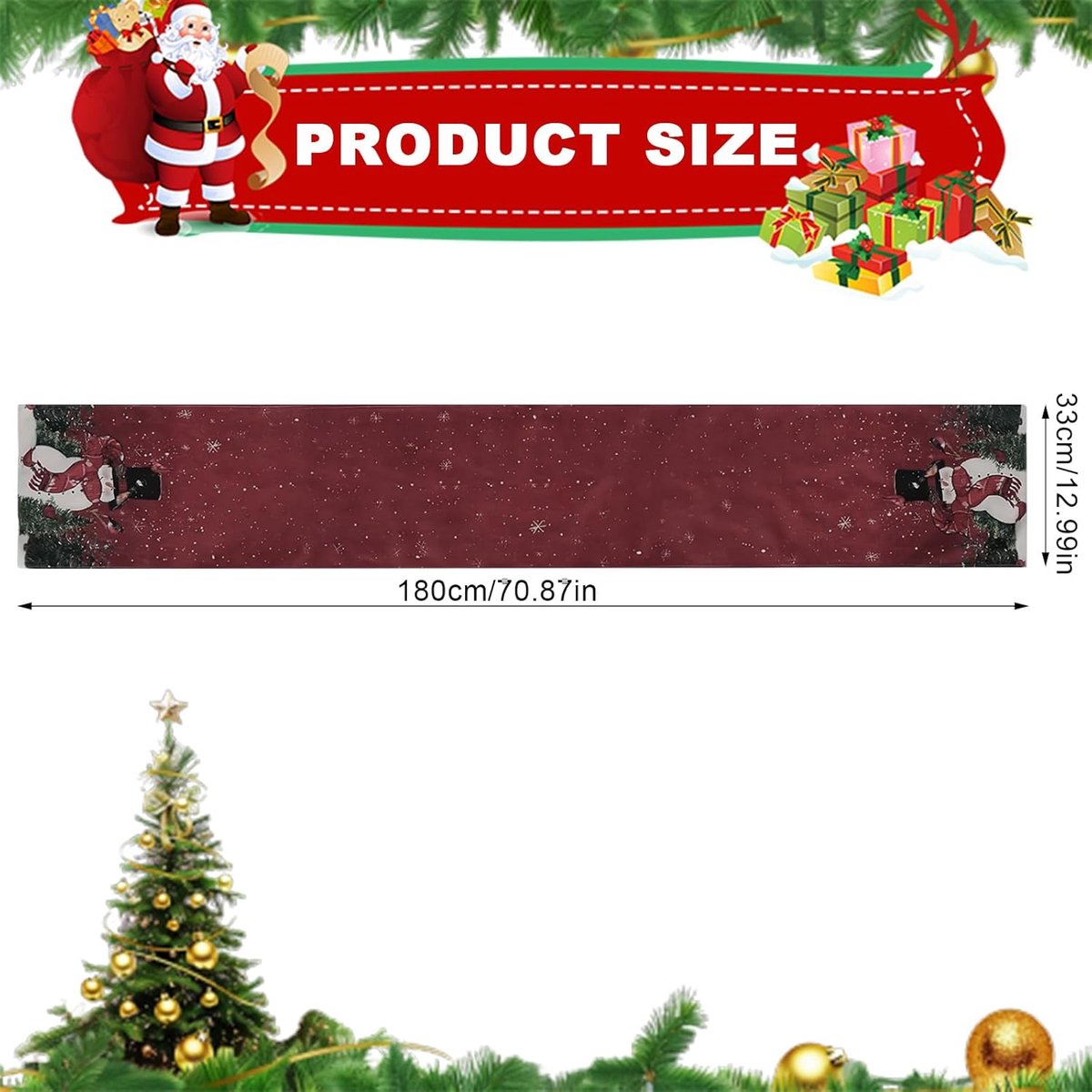 Lange Kersttafelloper 180x33 cm Rotterdam Stijlvol en Slijtvast