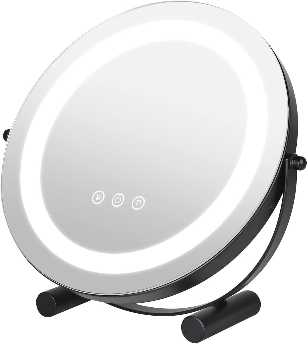 Ronde LED Make-up Spiegel met Touchscreen en Drie Kleurinstellingen, Verlichte Tafelspiegel 30cm