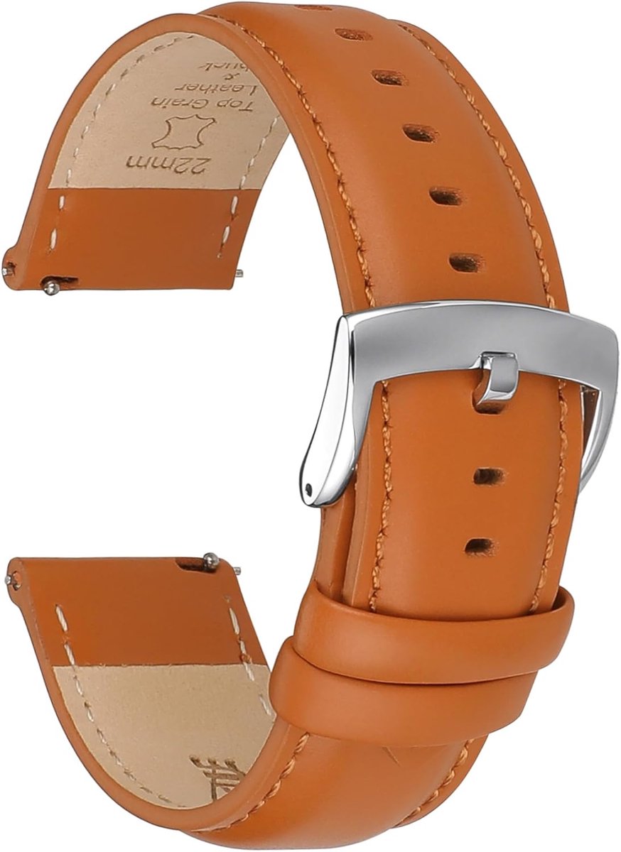 Elegante Horlogebanden Leer met Snelsluiting (18mm-22mm) - Echt Topnerfleer