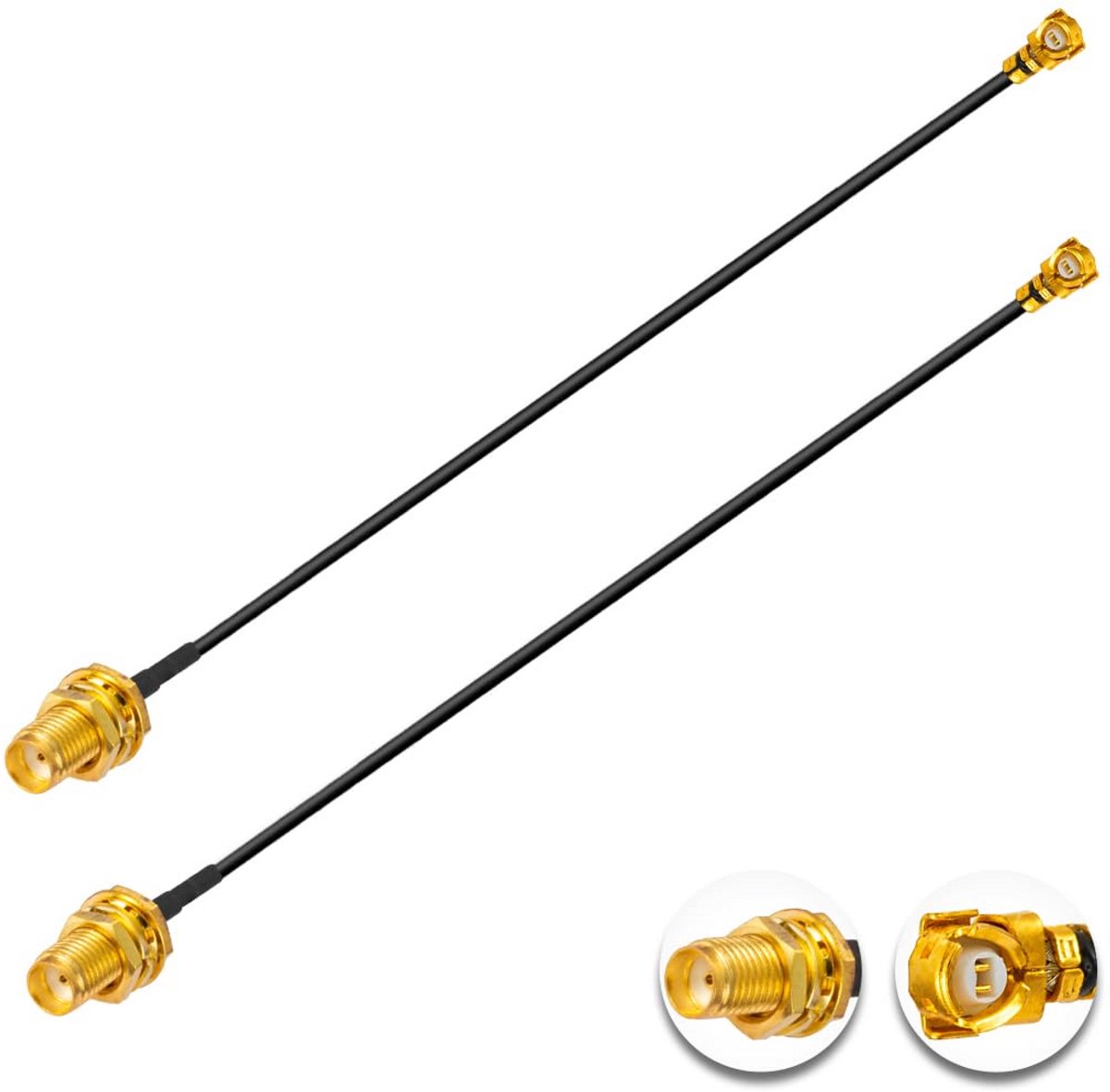 2 Stuks U.FL naar SMA Female Antennekabel Korte 20cm Lage Verlies Pigtail voor WiFi Router en Netwerkkaart