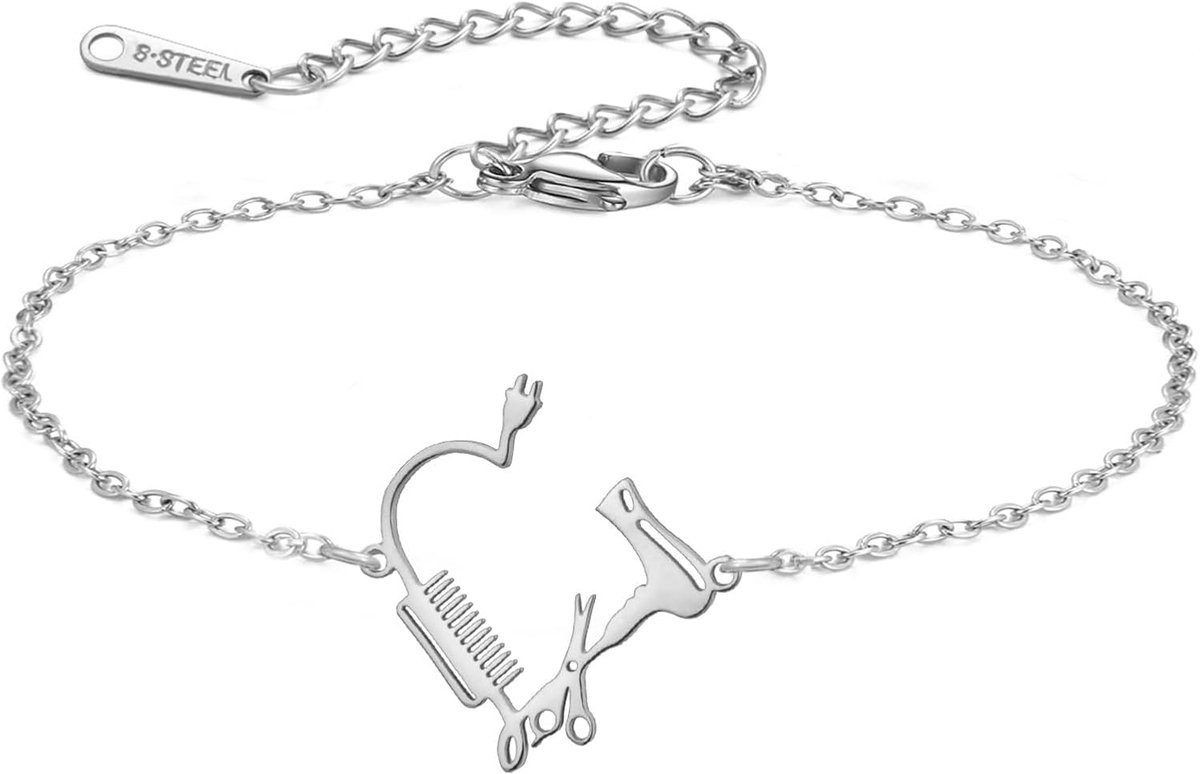 Haarstylist Armband met Schaar en Kam - Cadeau voor Kappers en Stylisten