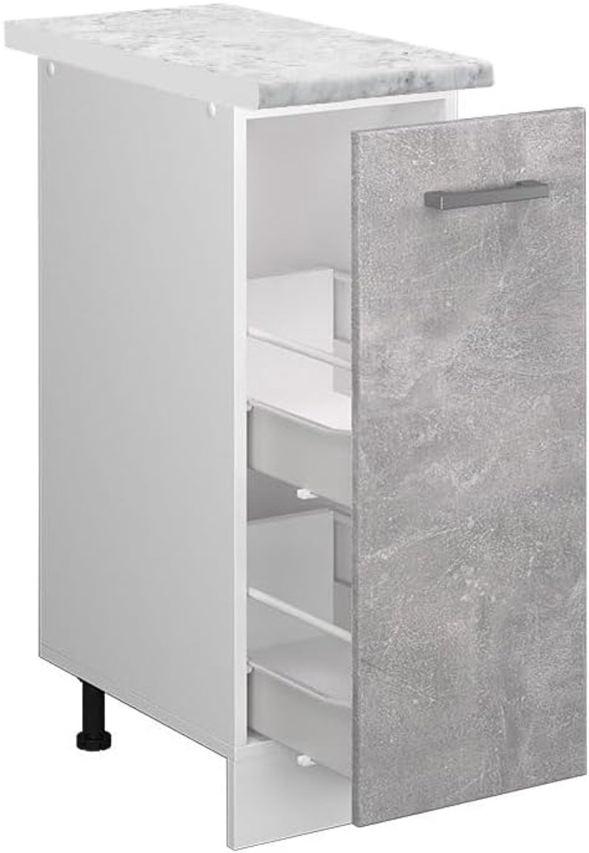 Keukenonderkast - Lade unit - Keukenopslag - Modulair systeem - 30 cm breed - Betonlook