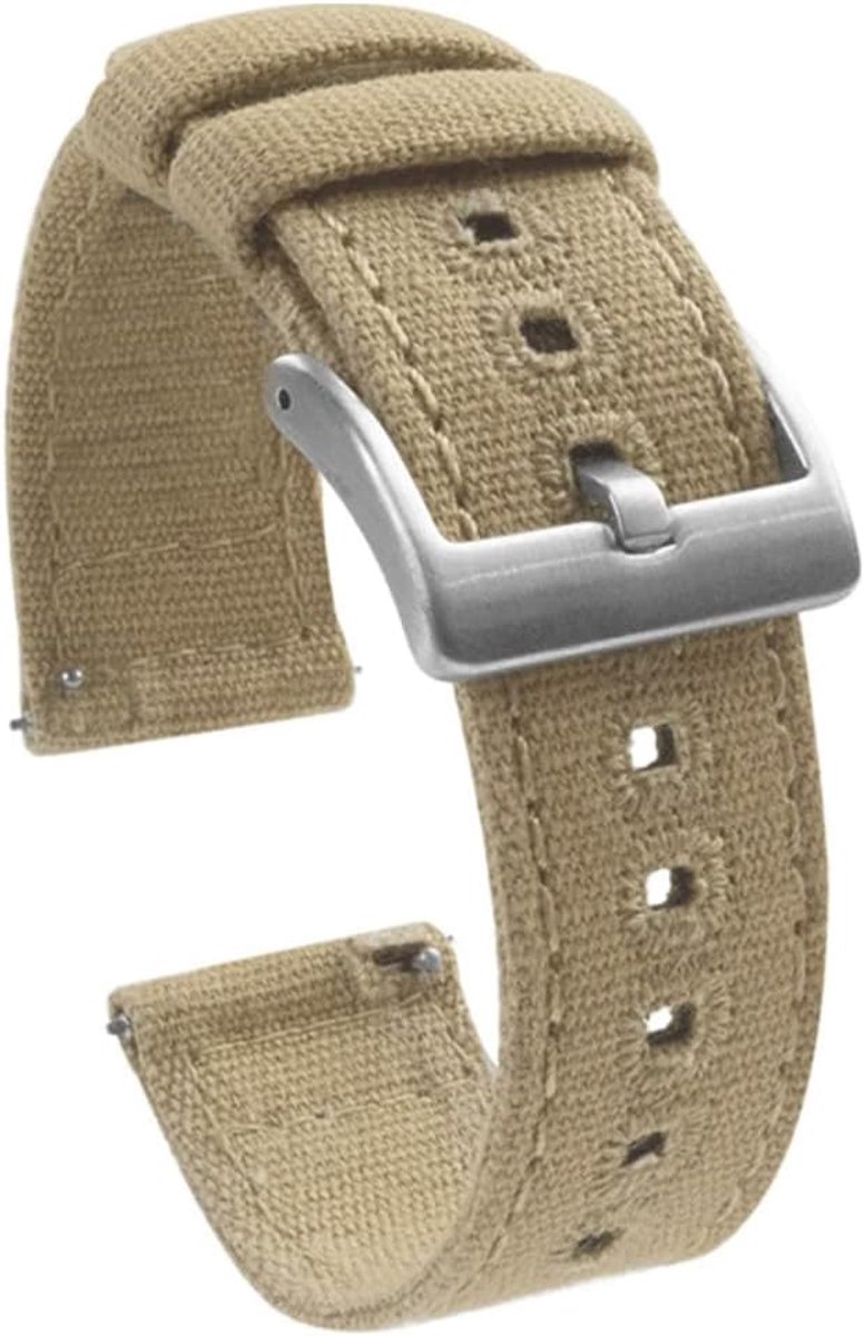 NATO Canvas Horlogeband - Quick Release Vervanging voor Dames Heren - 18mm, 20mm, 22mm
