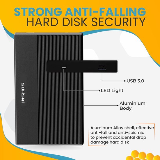 Draagbare Externe Harde Schijf 1TB USB 3.0 Geheugenuitbreiding voor PC, Laptop en Gameconsoles — afbeelding 2