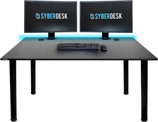 Gaming bureau 120x65 cm met LED verlichting voor pc en thuiskantoor van Merkloos — afbeelding 3