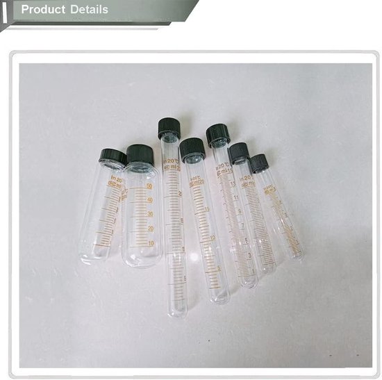 10 Stuks Laboratorium Centrifugebuizen met Schroefdop - Afgestudeerd Glaswerk (20ml) van Merkloos — afbeelding 4