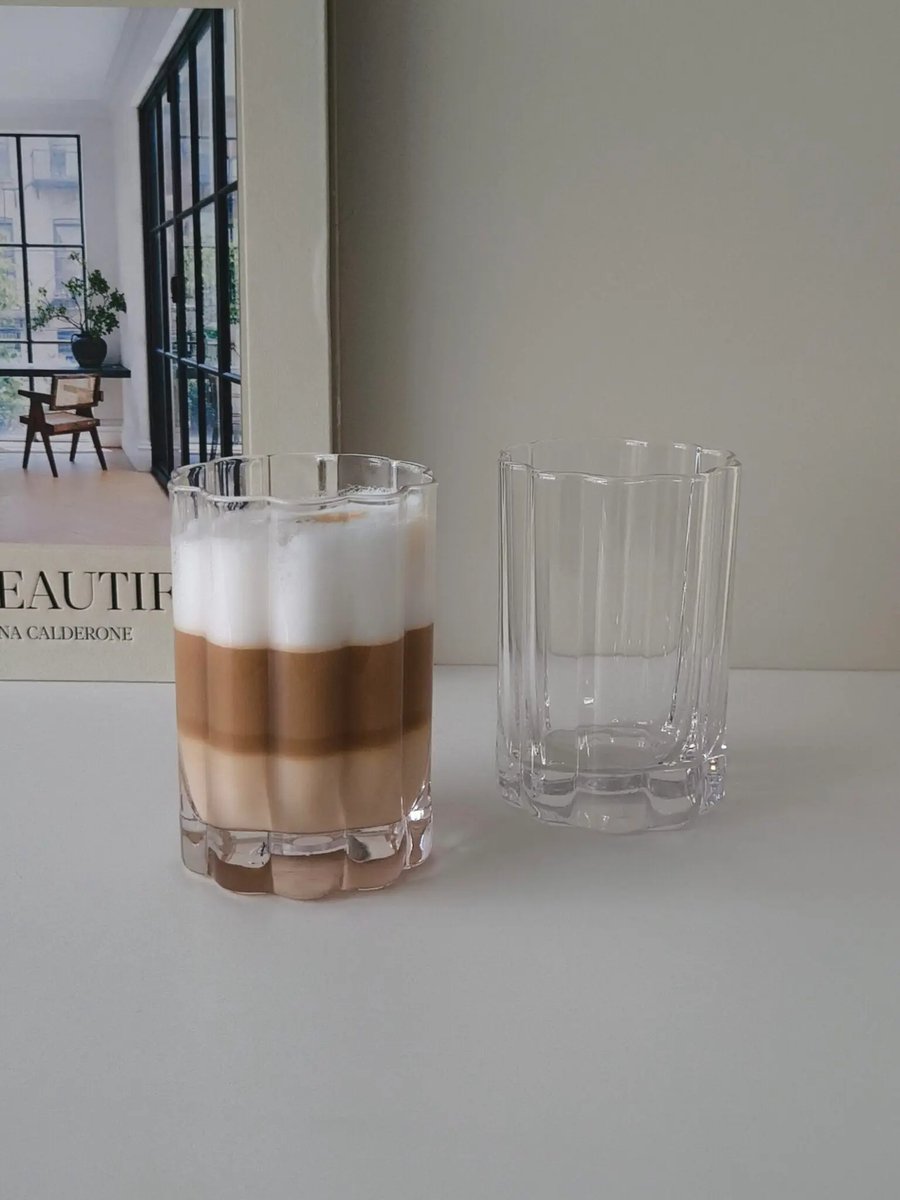 Mevaz - drinkglazen set - Luno - 200 ml - helder glas - geribbeld design, stevig, set van 2