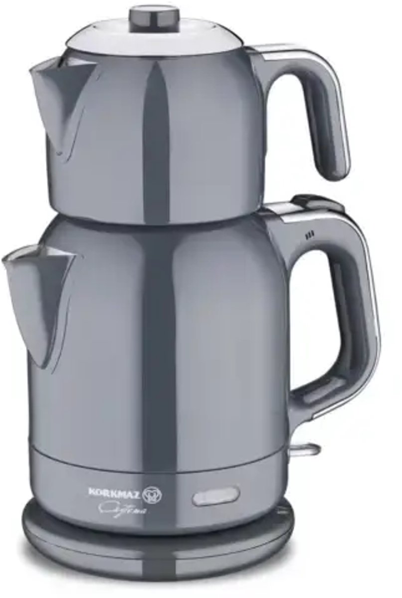 Korkmaz Caytema - Theeketel RVS 1,7L – 1600W – Automatische Warmhoudfunctie theepot
