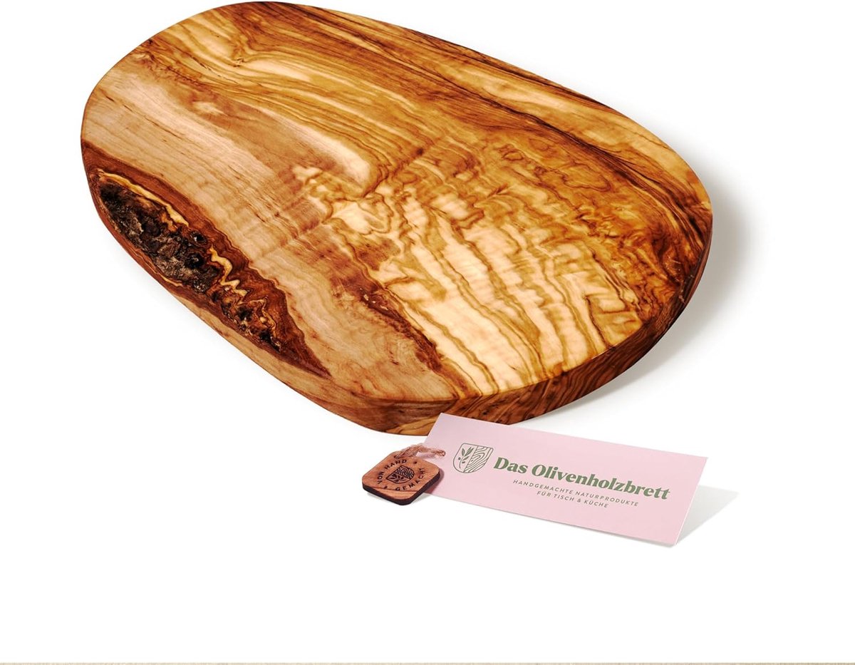 Handgemaakte Houten Serveerplank van Olijfhout - Snijplank en Broodplank