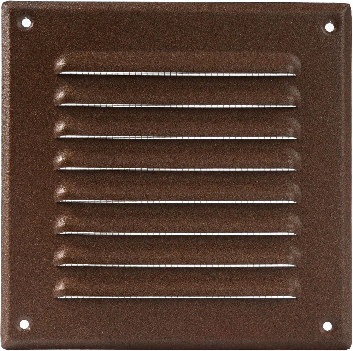 Vierkant Metalen Ventilatierooster 12,7 x 12,7 cm Bruin met Vliegengaas voor Badkamer en Keuken