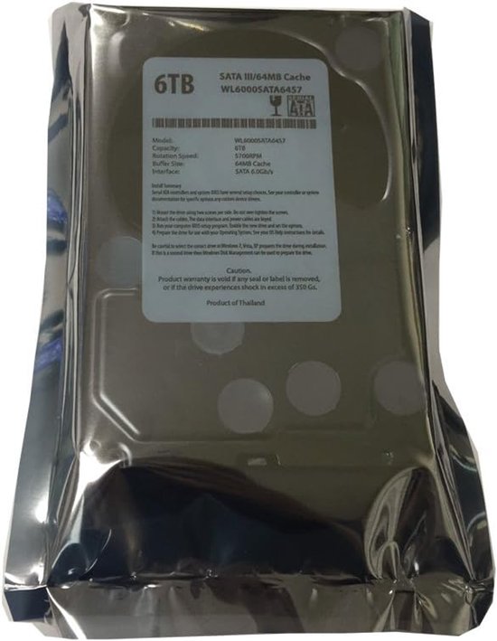 Interne Harde Schijf - Opslagmedium Schijf - Desktop PC NAS - 6TB Capaciteit 5700 RPM - 35 inch van Merkloos — afbeelding 3