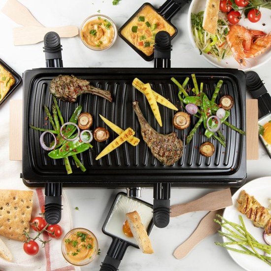 DOMO DO9294G Raclette grill - Gourmetstel 8 personen - Tafelgrill - Wooden design - 1400 W — afbeelding 4