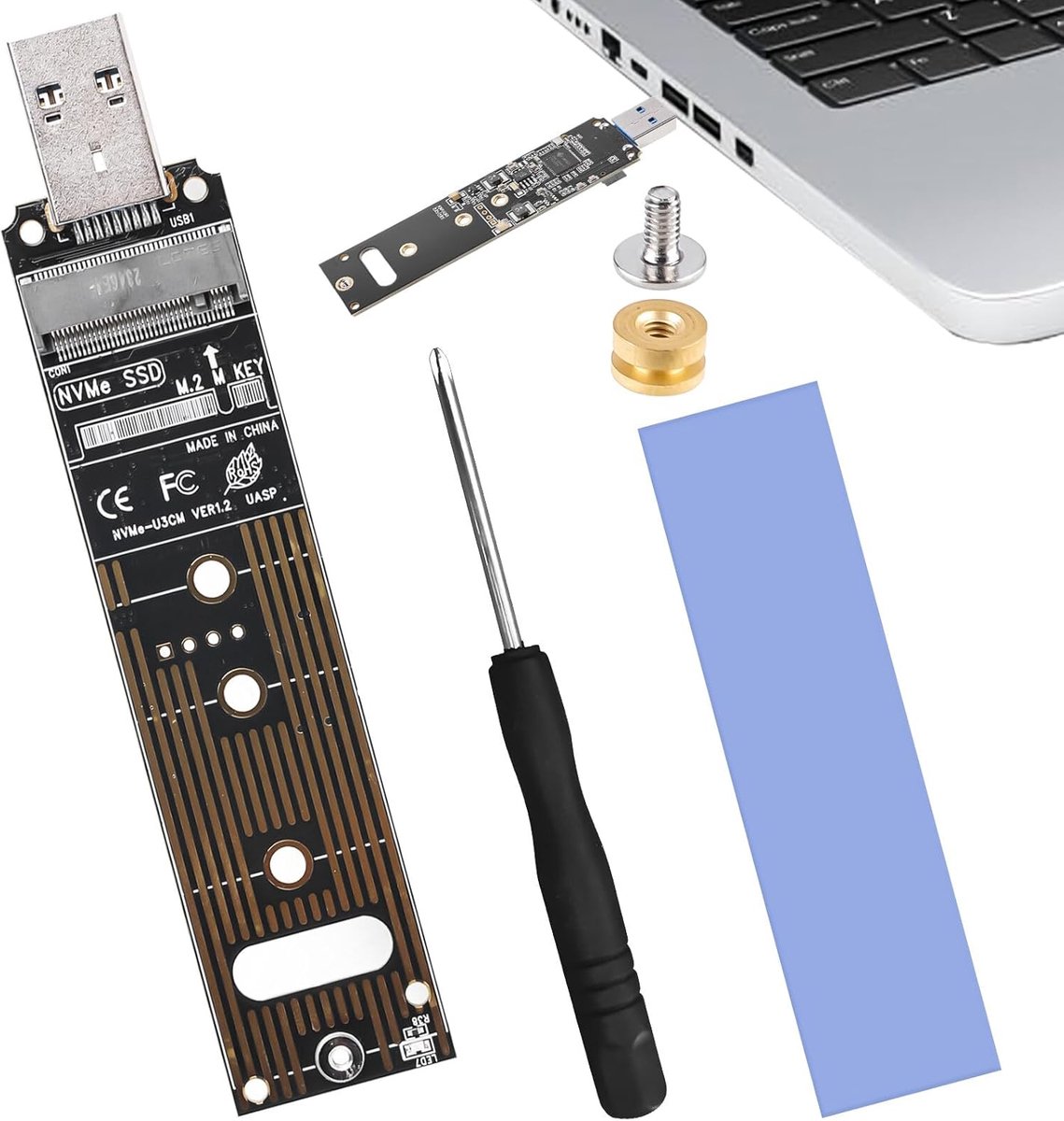 M.2 NVMe NGFF USB-adapter met 10 Gbit/s overdracht - USB 3.2 Gen 2 - M Key/B+M Key SSD - UASP 2242 2260 2280 .