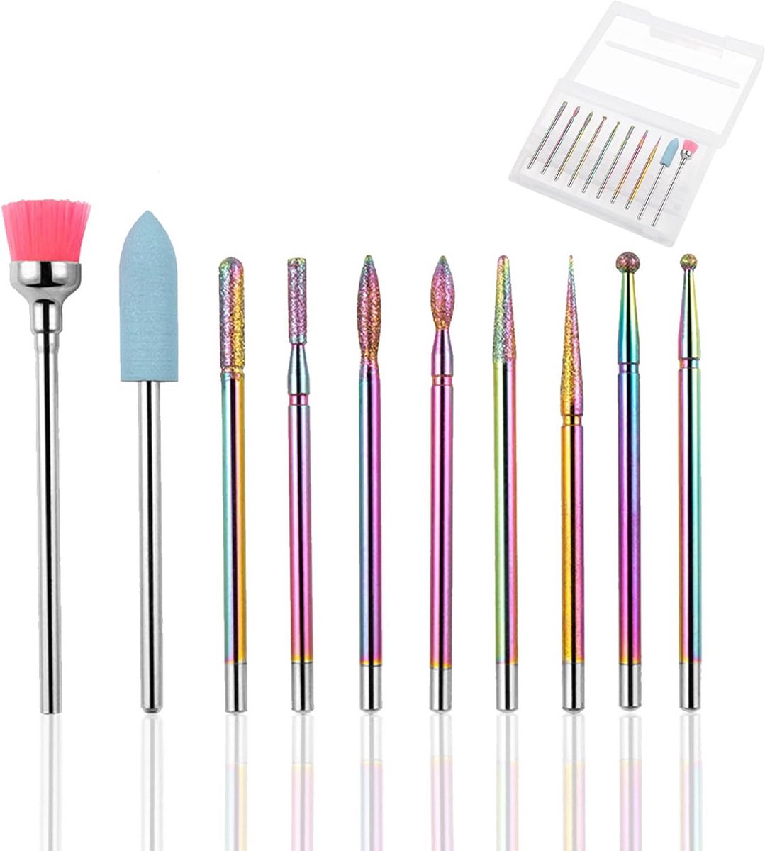 10-delige Elektrische Nagelboor Set: Professionele Freesbits voor Manicure en Pedicure