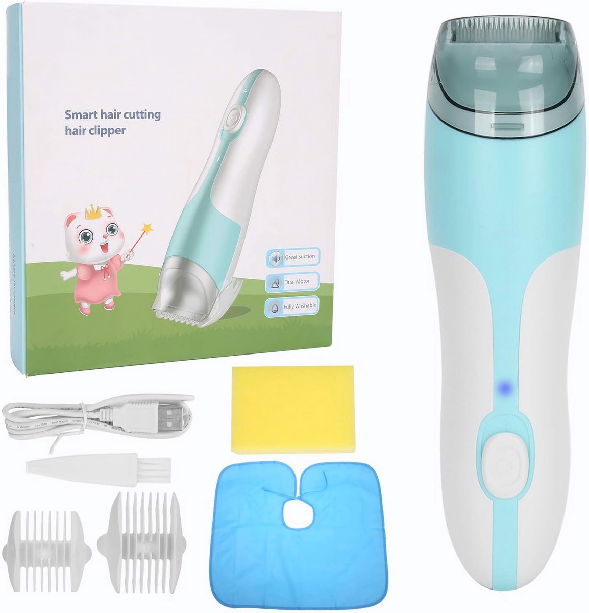 Stille Oplaadbare Baby Tondeuse - Draadloos & Waterdicht - Inclusief Opzetkammen