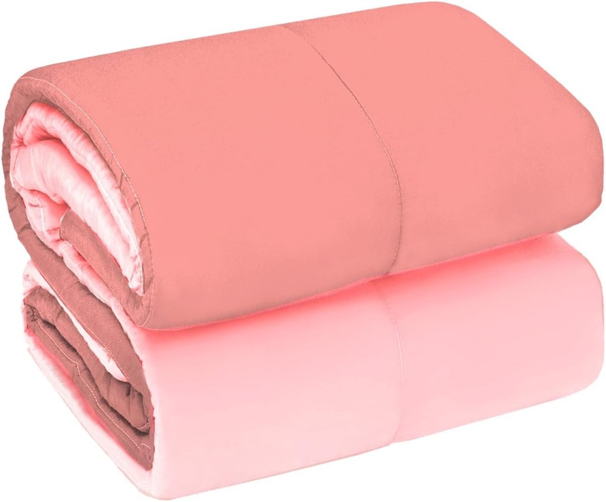 Warme Omkeerbare Winter Luchtbed Deken Tweepersoonsbed Antiek Roze 240x250 cm