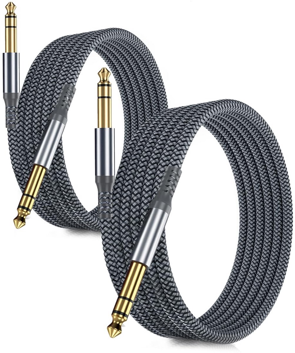 Set van 2x 6,35mm TRS Gitaarkabels (6 Meter) voor Instrumenten en Versterkers
