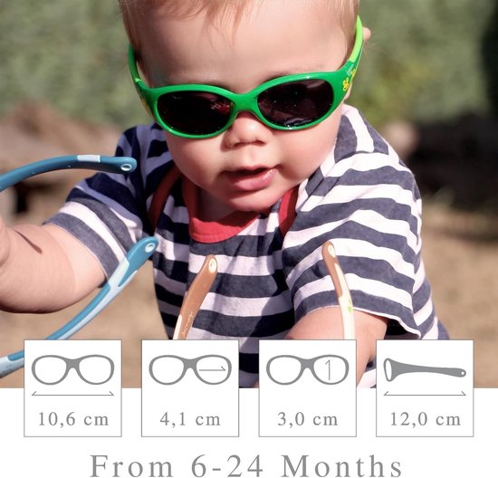 Flexibele Baby Zonnebril Jongens 0-2 jaar met 100% UV400 & Gepolariseerde Glazen — afbeelding 3